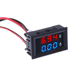 100V 10A Voltmeter Ammeter Blue + Red LED Amp