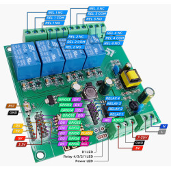 ESP-12F 5V/7-30V/220V 4 Channel Relay Board 