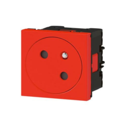 Mosaic Surface 2P+T Power Socket - Red