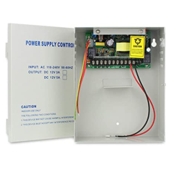 Power Supply Box 230VAC/12VDC 5A Access Control for All Kinds of Electric Door Lock with Time Delay VAUXTEC VX-PSCA1205